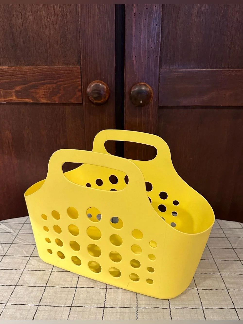Vintage K-Mart plastic jelly tote • indestructible! • flexible and soft-ish